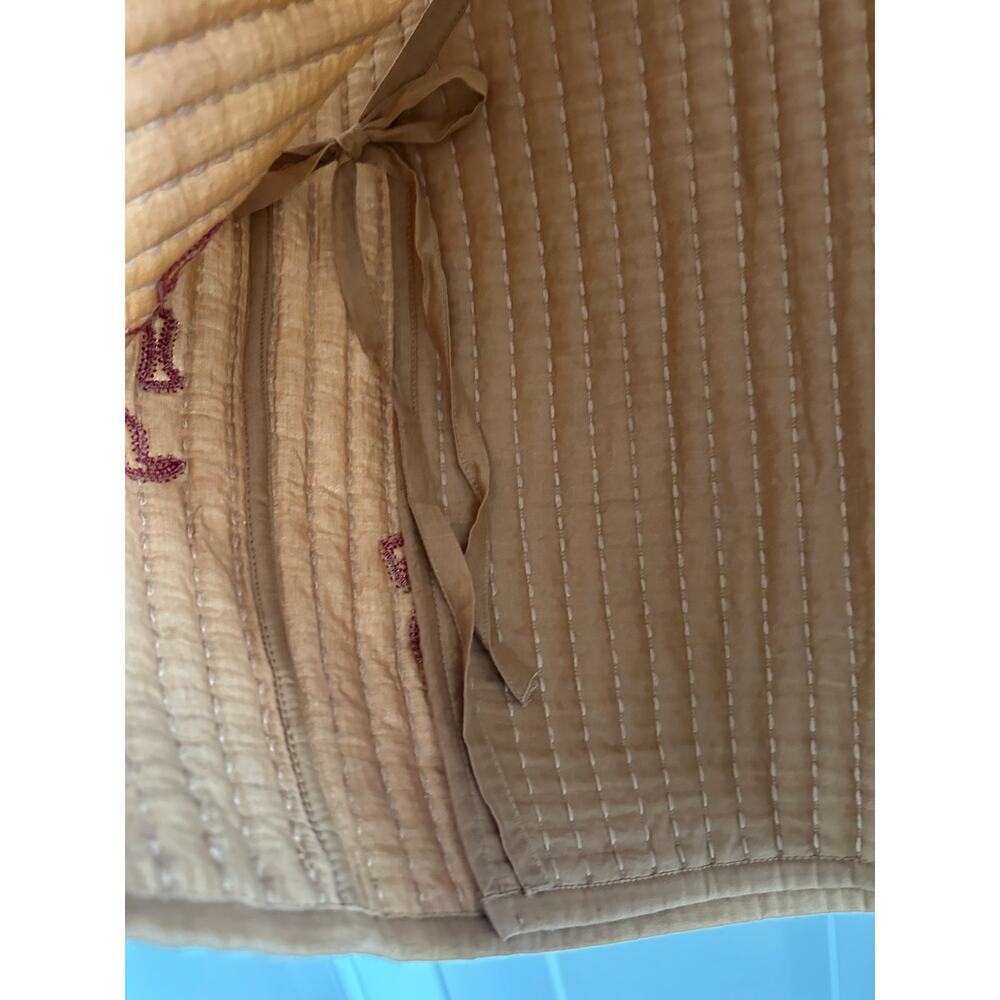 NWOT ZARA Quilted Wrap Vest Kimono Style Embroidered Size S Folk Art Boho - Picture 7 of 10